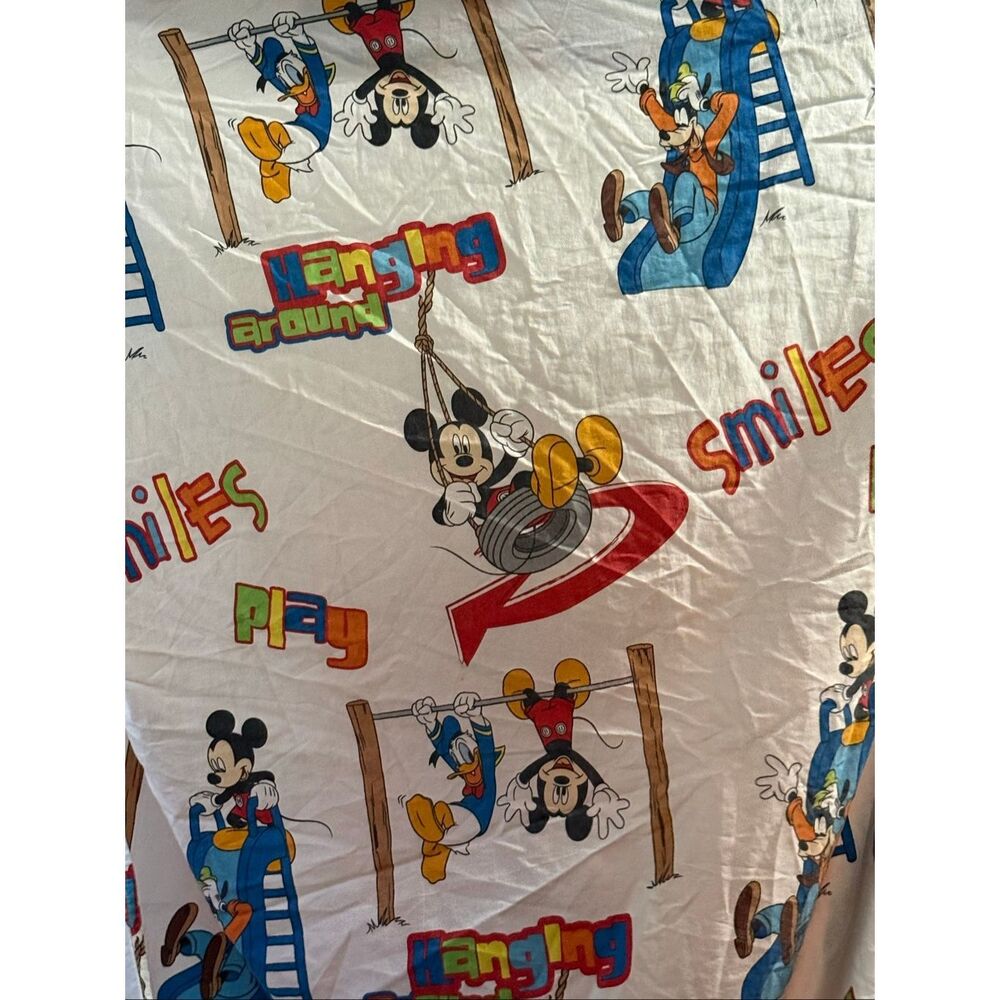 Vintage Mickey Mouse & Friends Twin Bedding Sheet Set by Pacific Poly/Cotton